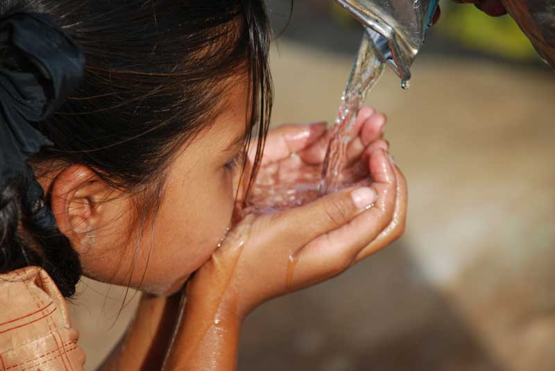 Girl drinking water