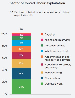 Sector of forced labor exploitation graph