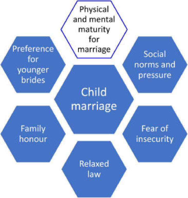 Factors influencing child marriage. All the factors except “physical and mental maturity for marriage” promote child marriage