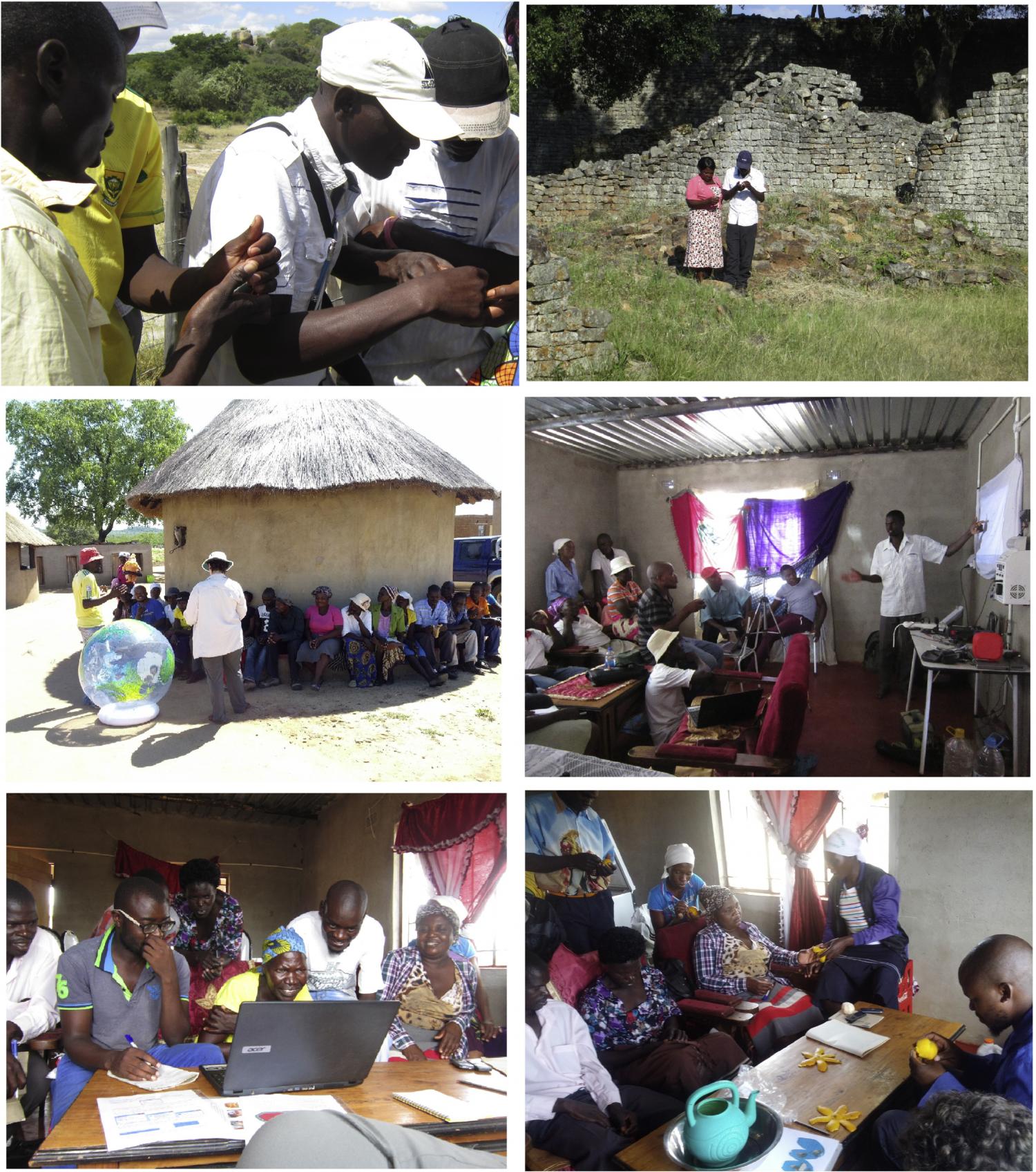 Muonde GPS team learning to map and teaching mapping.